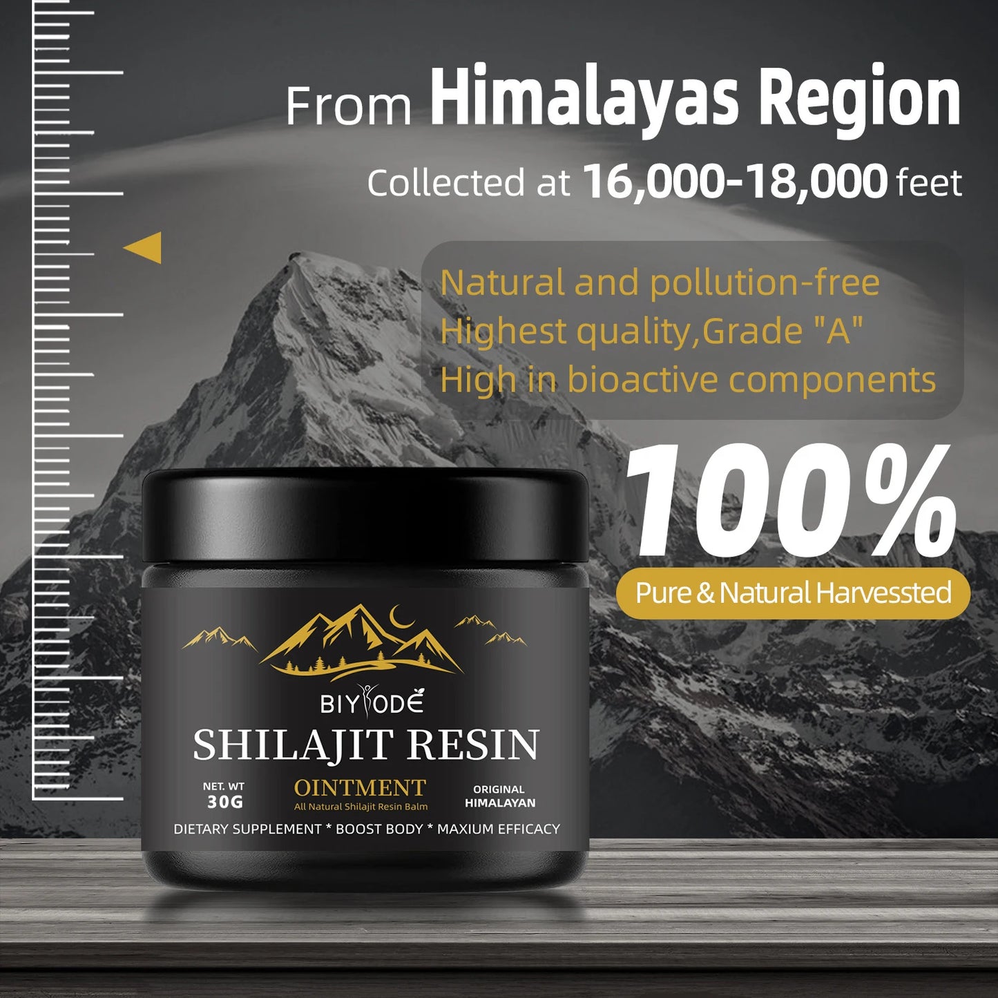 Pure Himalayan Shilajit Resin 30g - Gold Grade Natural Shilajit With Fulvic Acid 85+ Trace Minerals For For Men & Women