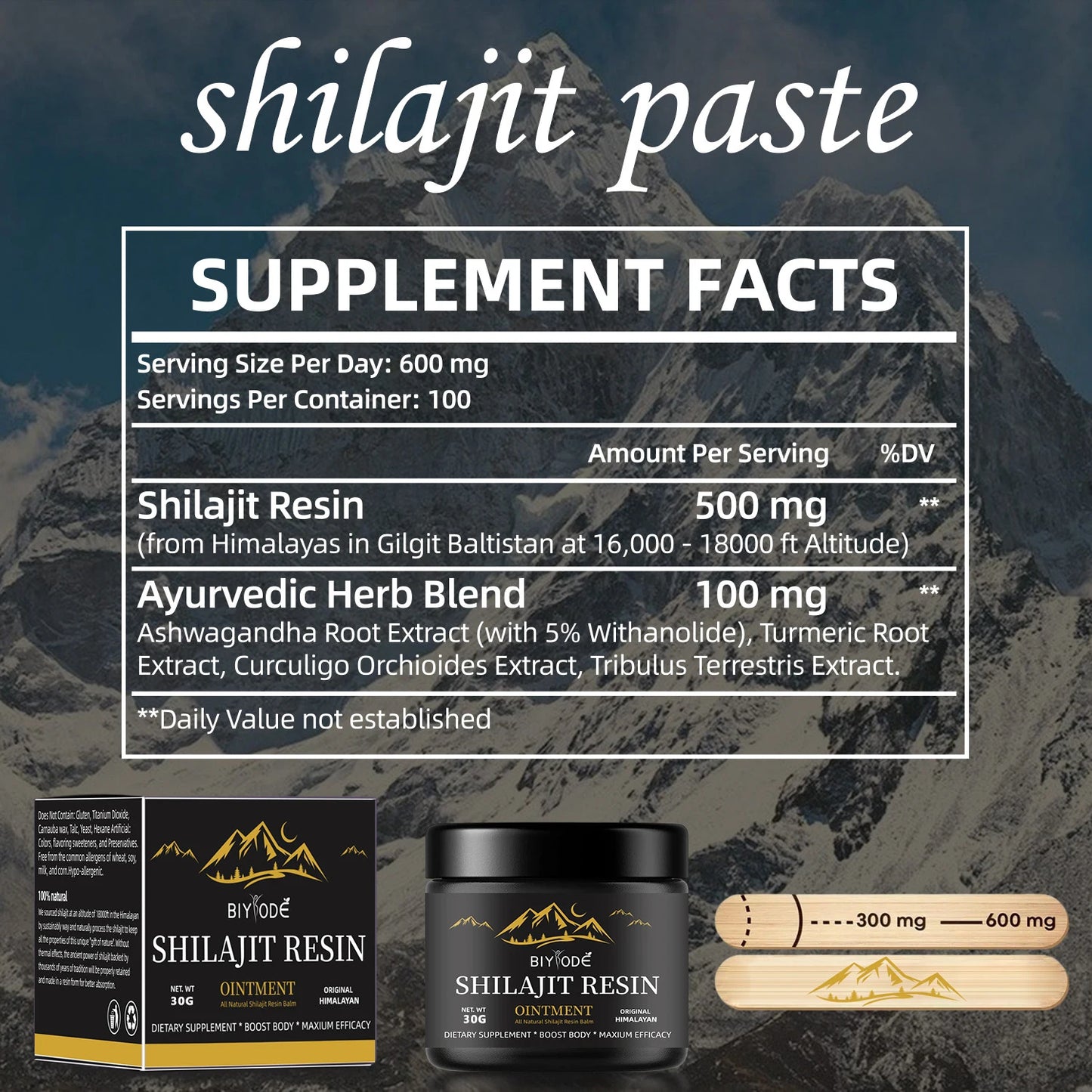 Pure Himalayan Shilajit Resin 30g - Gold Grade Natural Shilajit With Fulvic Acid 85+ Trace Minerals For For Men & Women