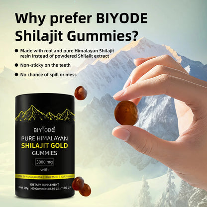 Pure Shilajit Gummies Gold for Men & Women 3000mg Himalayan