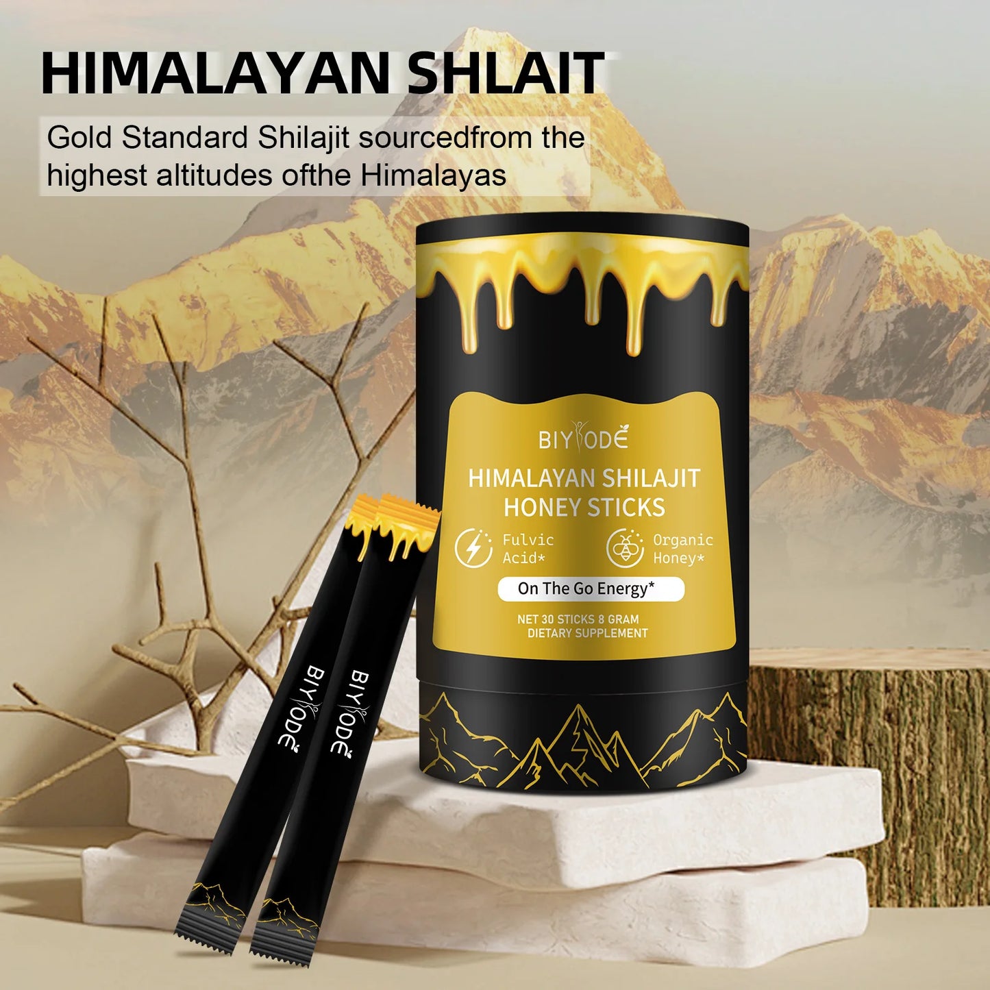 Pure Himalayan Shilajit Honey Sticks & Saffron